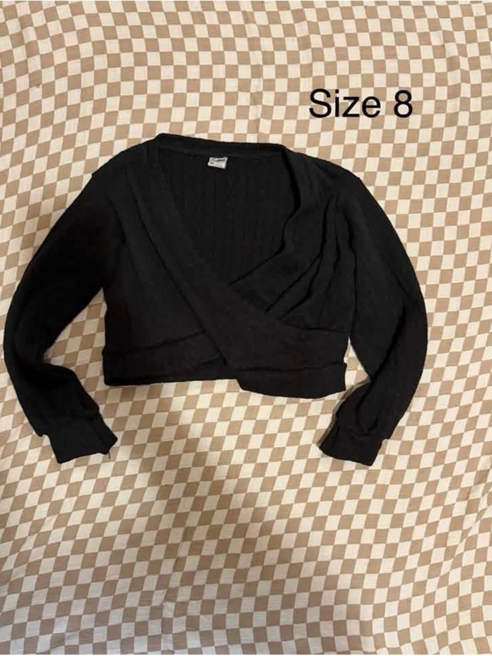 Black Cropped Wrap Sweater - Women